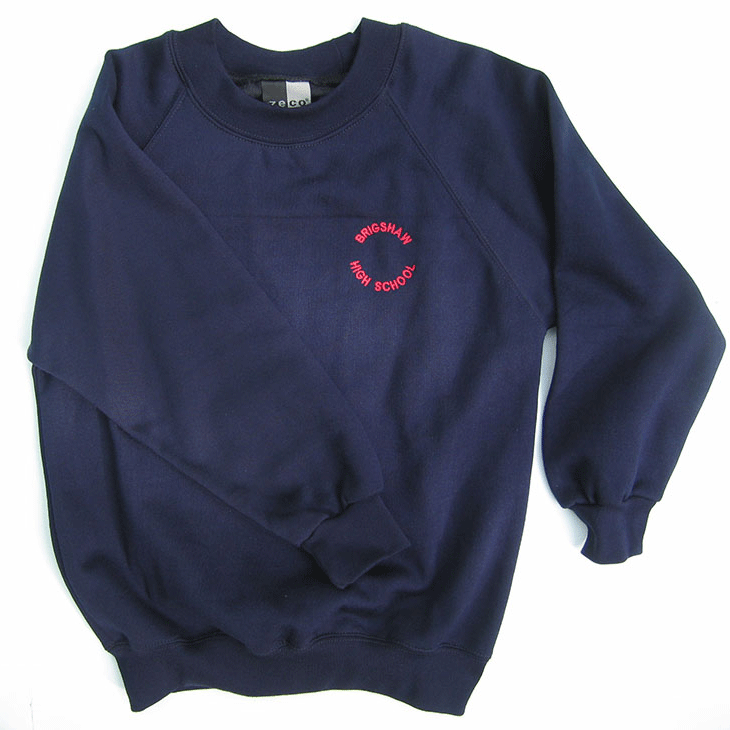 navy crew neck school jumper