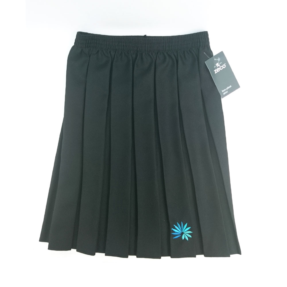 Black box pleat discount skirt elastic waist